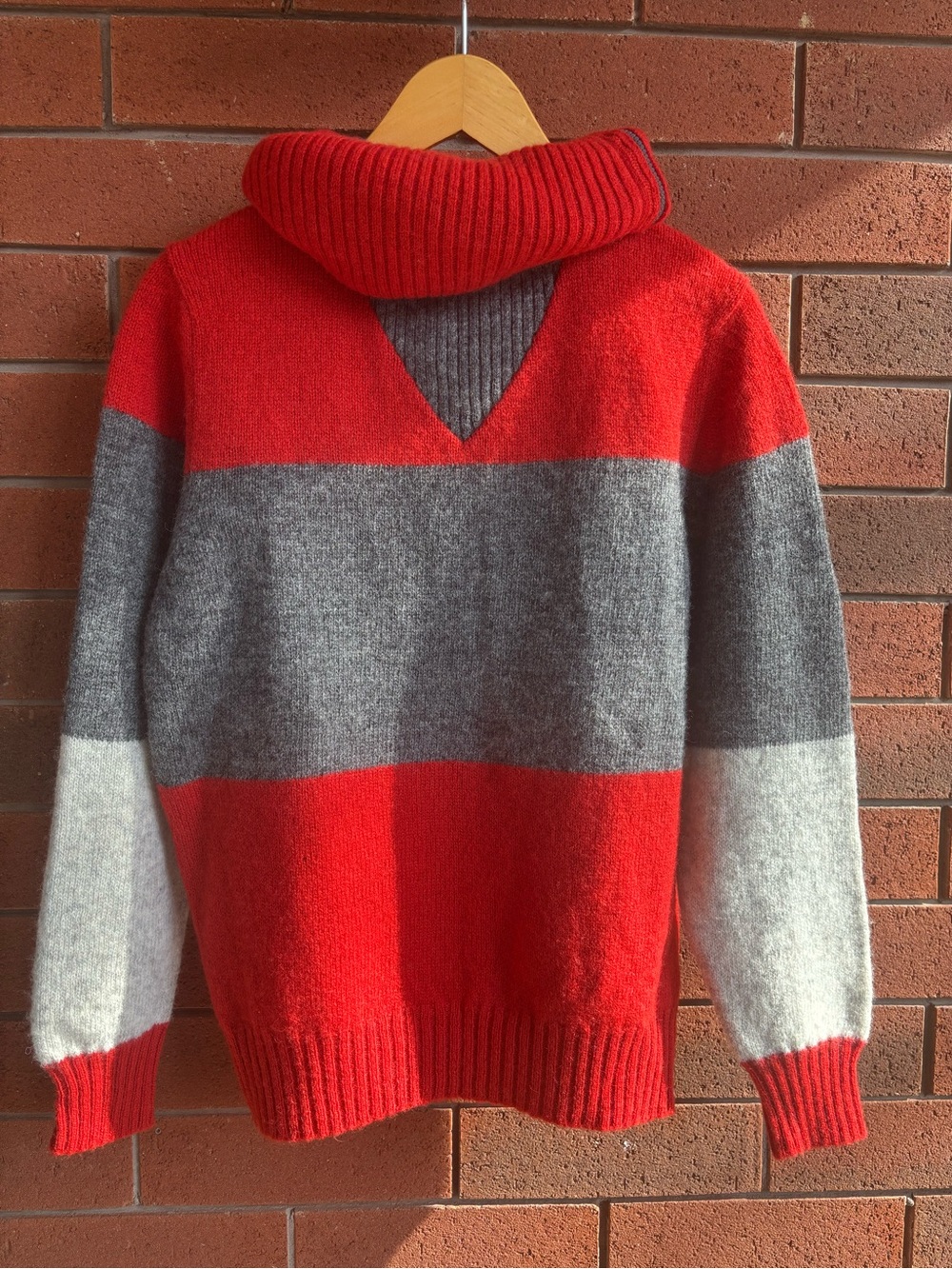 Vintage Pulligan Spain 100% Shetland Wool Asymmetric Zip Cowl Neck Sweater M